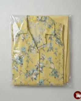 Yellow Floral Sleeveless Kurti Set with Pants