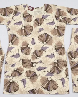 Beige Floral Printed Kurta Set with Matching Bottom